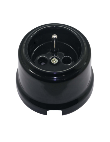 Prise porcelaine pose en saillie noire girard sudron