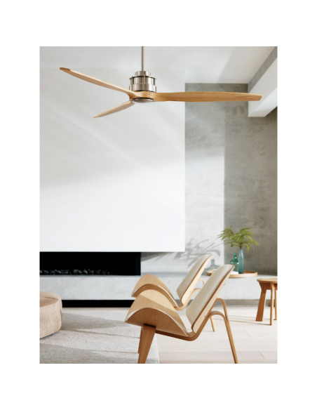 Akmani de Beacon Lighting - ventilateur de plafond en bois