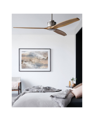ventilateur de plafond en bois Akmani de Beacon Lighting -