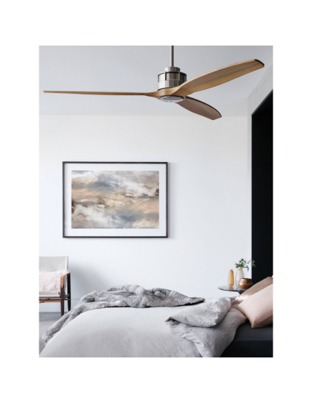 ventilateur de plafond en bois Akmani de Beacon Lighting -