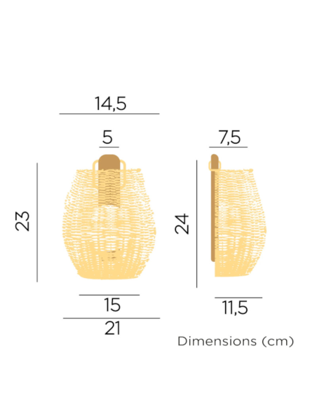 Applique extérieure Saona de New garden dessin technique