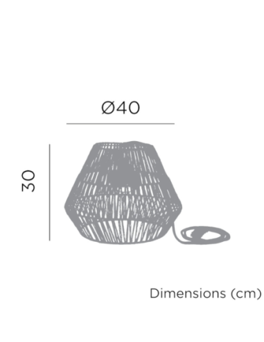 Suspension Led autonome  - PVC recyclé - New Garden - Conta 30 - dessin technique