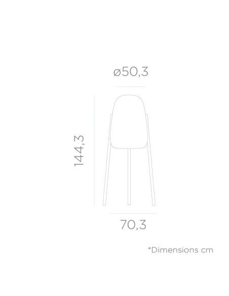 Lampadaire Led  étanche solaire RGB Rocket 145 - New Garden - dessin technique