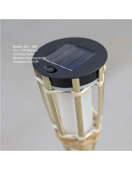 Torche de jardin avec capteur solaire - Hiama - New Garden