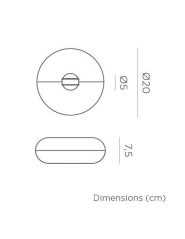 Ampoule Led extérieure parasol ou à poser Lima New garden dessin technique