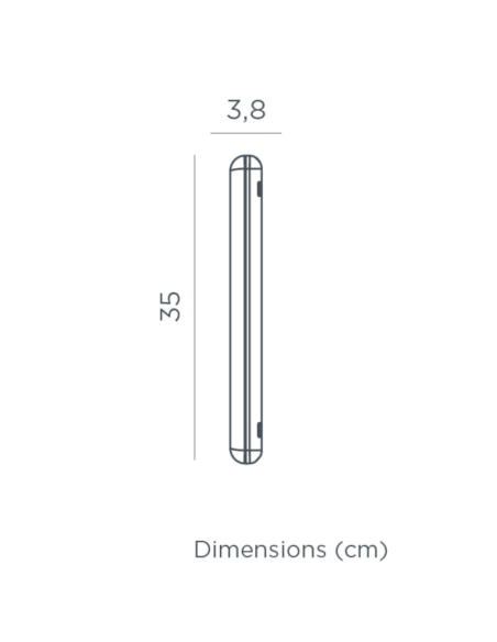 Plafonnier/barre Led extérieure Banana new garden dimensions dessin technique