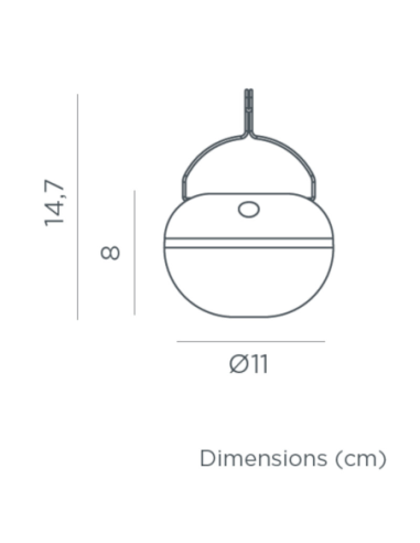 Ampoule rechargeable Coco - Newgarden - dessin technique