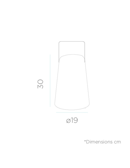 Lampe Led  étanche solaire RGB - New Garden -  Nomada - dessin technique