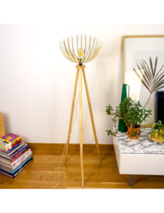 Lampadaire Led bois GM  - Atelier Loupiote - Athena