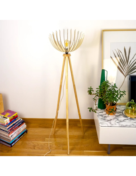Lampadaire Led bois GM  - Atelier Loupiote - Athena