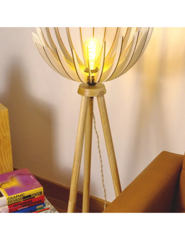 Athena - Grand modèle bois - lampadaire Atelier Loupiote