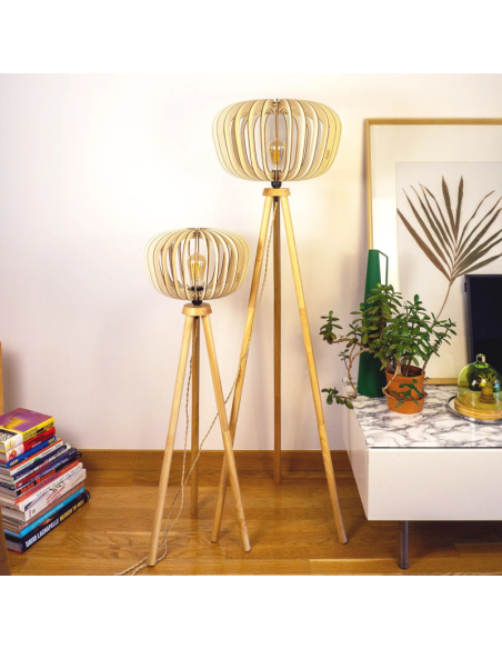 Lampadaire Led bois   - Atelier Loupiote - Agathe
