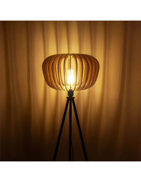 Atelier Loupiote - Lampadaire Agathe - bois peint noir mat