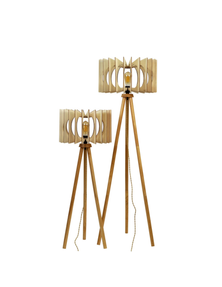 Lampadaire Led bois   - Atelier Loupiote - Angèle