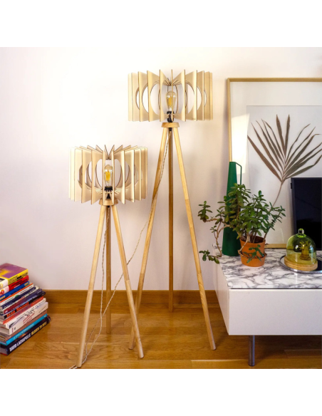 Angèle -  modèle bois - lampadaire Atelier Loupiote