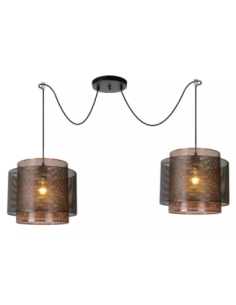 Suspension Orrin de chez Lucide 2x E27 60 W max en métal noir dessin