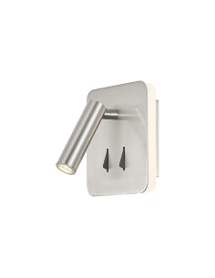 Applique murale intérieure liseuse Led carrée nickel mat  - Mantra - Cayman