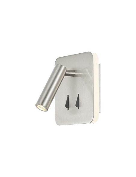 Applique murale intérieure liseuse Led carrée nickel mat  - Mantra - Cayman