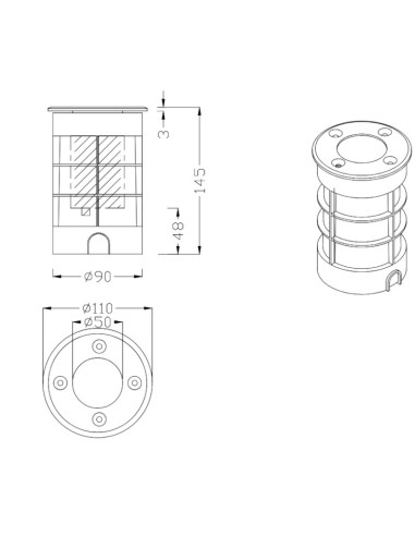 Belaja rond 3,5 watts de Trio - dessin technique