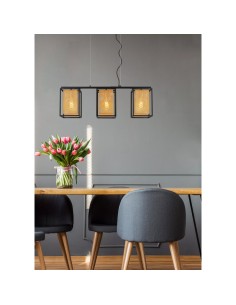 Suspension noire Sansa 3xE27 Lucide 2