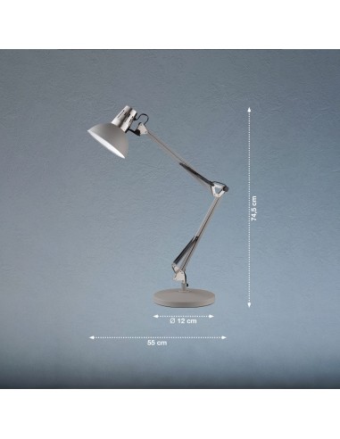 Lampe de bureau grise - Fischer & Honsel - Pit - dessin technique