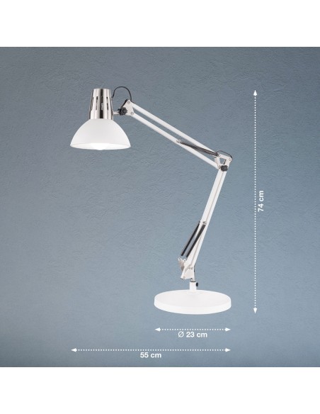 Lampe de bureau blanche- Fischer & Honsel - Pit - dessin technique